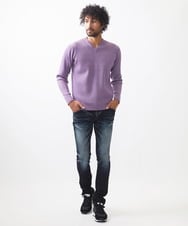 MNFCC61200 MICHEL KLEIN HOMME(ミッシェルクラン オム) リブ編みVネックニット パープル(63)