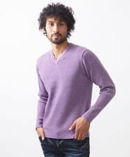 MNFCC61200 MICHEL KLEIN HOMME(ミッシェルクラン オム) リブ編みVネックニット パープル(63)