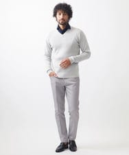 MNFCC61200 MICHEL KLEIN HOMME(ミッシェルクラン オム) リブ編みVネックニット ライトグレー（91）