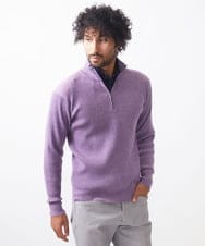 MNFCC62210 MICHEL KLEIN HOMME(ミッシェルクラン オム) リブ編みハーフジップニット パープル(63)