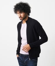 MNFDC51230 MICHEL KLEIN HOMME(ミッシェルクラン オム) クラシカルニットZIPアップカーディガン ブラック(94)