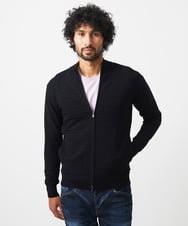 MNFDC51230 MICHEL KLEIN HOMME(ミッシェルクラン オム) クラシカルニットZIPアップカーディガン ブラック(94)