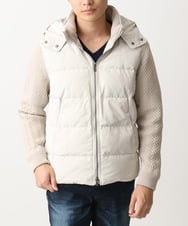 MNJAA57500 MICHEL KLEIN HOMME(ミッシェルクラン オム) コンビネーションダウンブルゾン オフホワイト(81)