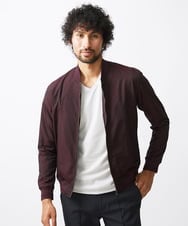 MNJAA59330 MICHEL KLEIN HOMME(ミッシェルクラン オム) リブ編みナイロンMA-1ブルゾン パープル（77）