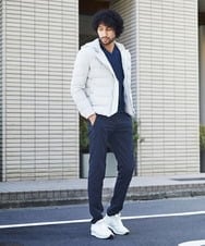 MNJAS32430 MICHEL KLEIN HOMME(ミッシェルクラン オム) ストレッチダウンブルゾン ライトグレー(91)