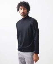 MNKCA60250 MICHEL KLEIN HOMME(ミッシェルクラン オム) 《日本製》スムースモックネック長袖カットソー ブラック(94)