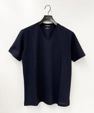 MNKIX59150 MICHEL KLEIN HOMME(ミッシェルクラン オム) 《日本製》ドライタッチVネック半袖カットソー ネイビー(57)