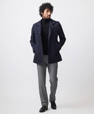 MNUAA01530 MICHEL KLEIN HOMME(ミッシェルクラン オム) ウール調スタンドカラーショートコート ネイビー(57)