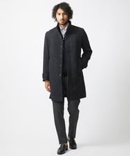 MNUAA13690 MICHEL KLEIN HOMME(ミッシェルクラン オム) へリンボン柄ウールコート ブラック(94)