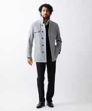 MNUAV11590 MICHEL KLEIN HOMME(ミッシェルクラン オム) スタンドカラーハーフコート グレー(92)