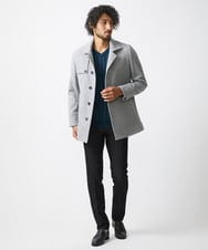 MNUCC11590 MICHEL KLEIN HOMME(ミッシェルクラン オム) スタンドカラーウールコート グレー(92)