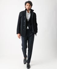 MNUCC11590 MICHEL KLEIN HOMME(ミッシェルクラン オム) スタンドカラーウールコート ブラック(94)