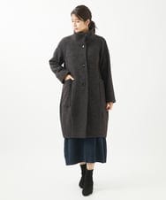 NGVAB23900 GIANNI LO GIUDICE(ジャンニ ロ ジュディチェ) [日本製]ITALYミックスウールツイードロングコート ダークブラウン