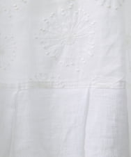 NHBHW06230 GIANNI LO GIUDICE(小さいサイズ)(メゾン ドゥ サンク) ウォッシャブルリネン刺繍半袖ブラウス ホワイト