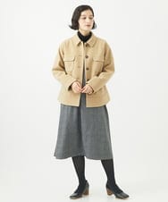 NHEAC85360 GIANNI LO GIUDICE(小さいサイズ)(メゾン ドゥ サンク) [日本製]リベルタチェックワンピース ベージュ系