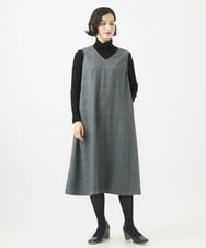 NHEAC85360 GIANNI LO GIUDICE(小さいサイズ)(メゾン ドゥ サンク) [日本製]リベルタチェックワンピース ベージュ系