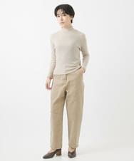 NHKAC83080 GIANNI LO GIUDICE(小さいサイズ)(メゾン ドゥ サンク) エアーコットンストライプハイネックカットソー ベージュ系