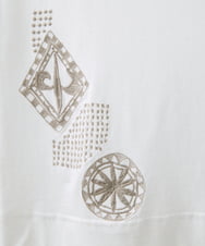 NHKHW01170 GIANNI LO GIUDICE(小さいサイズ)(メゾン ドゥ サンク) コットン天竺刺繍カットソー ホワイト