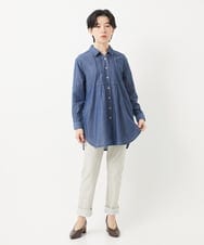 NHLEB51270 GIANNI LO GIUDICE(小さいサイズ)(メゾン ドゥ サンク) [日本製]デニムレースパンツ ネイビーブラック