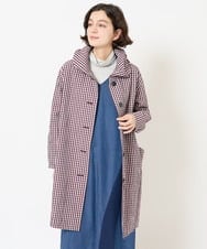 NHUEA30590 GIANNI LO GIUDICE(小さいサイズ)(メゾン ドゥ サンク) オーガニックコットンチェックコート レッド系