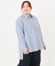 OLBCA08099 eur3(エウルキューブ) 【大きいサイズ】ドロップショルダーロングシャツ ネイビー(57)