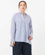 OLBCA08099 eur3(エウルキューブ) 【大きいサイズ】ドロップショルダーロングシャツ ネイビー(57)