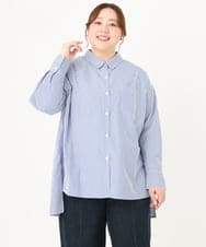 OLBCA08099 eur3(エウルキューブ) 【大きいサイズ】ドロップショルダーロングシャツ ネイビー(57)