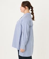 OLBCA08099 eur3(エウルキューブ) 【大きいサイズ】ドロップショルダーロングシャツ ネイビー(57)