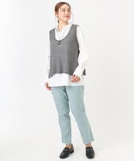 OLBCA08099 eur3(エウルキューブ) 【大きいサイズ】ドロップショルダーロングシャツ ホワイト(90)