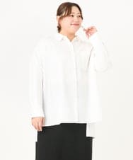 OLBCA08099 eur3(エウルキューブ) 【大きいサイズ】ドロップショルダーロングシャツ ホワイト(90)