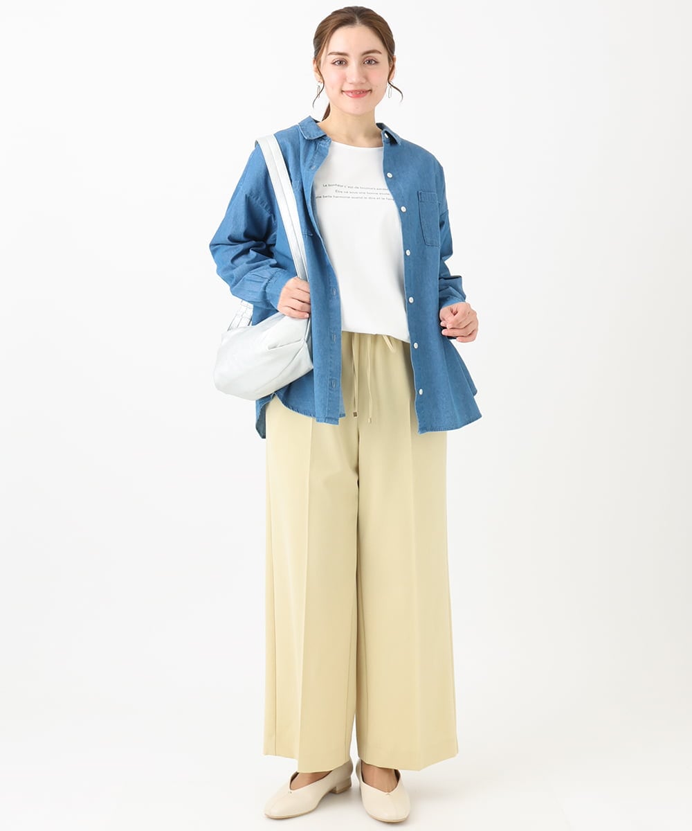 OLBDA03099 eur3(エウルキューブ) 【大きいサイズ】デニムシャツ ブルー(55)