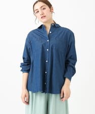 OLBDA03099 eur3(エウルキューブ) 【大きいサイズ】デニムシャツ ネイビー(57)