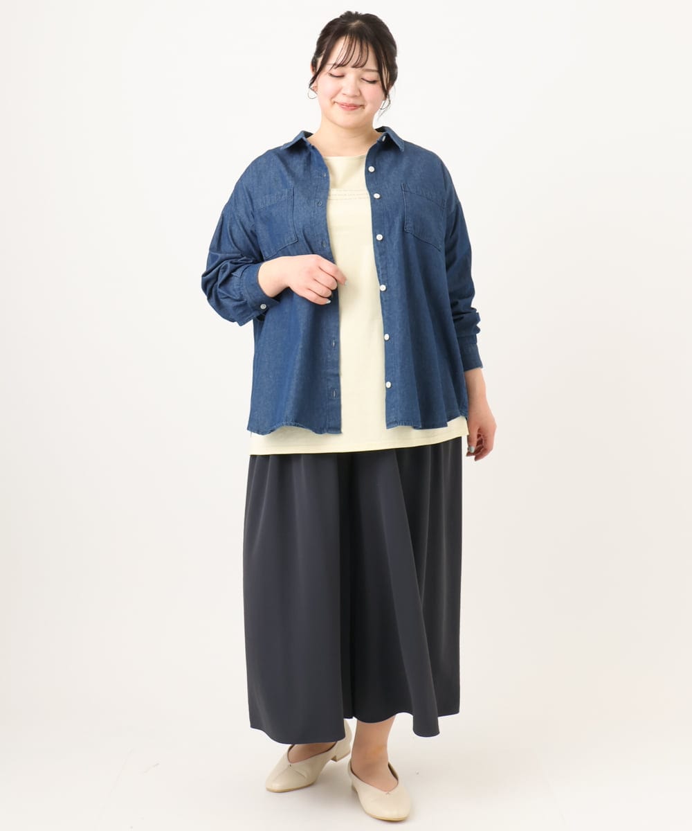 OLBDA03099 eur3(エウルキューブ) 【大きいサイズ】デニムシャツ ネイビー(57)