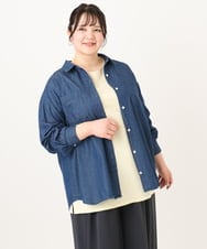 OLBDA03099 eur3(エウルキューブ) 【大きいサイズ】デニムシャツ ネイビー(57)