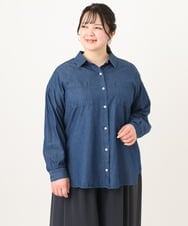 OLBDA03099 eur3(エウルキューブ) 【大きいサイズ】デニムシャツ ネイビー(57)