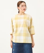 OLBEA04079 eur3(エウルキューブ) 【大きいサイズ】パッチワーク風コットンブラウス イエロー(25)