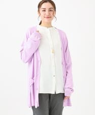 OLCDA03099 eur3(エウルキューブ) 【大きいサイズ】Vネックロングカーディガン ライトピンク(01)