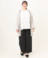 OLCDA03099 eur3(エウルキューブ) 【大きいサイズ】Vネックロングカーディガン ベージュ(82)