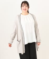 OLCDA03099 eur3(エウルキューブ) 【大きいサイズ】Vネックロングカーディガン ベージュ(82)