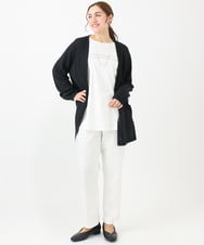 OLCDA03099 eur3(エウルキューブ) 【大きいサイズ】Vネックロングカーディガン ブラック(94)