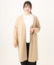 OLCDA19099 eur3(エウルキューブ) 【大きいサイズ】カットジョーゼットロングアウター グレージュ(89)