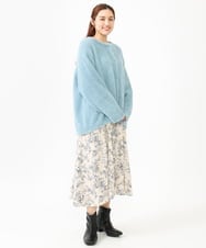 OLCLV02129 eur3(エウルキューブ) 【大きいサイズ】ヘアリーニットジャケット ライトブルー(50)