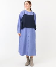 OLECA05149 eur3(エウルキューブ) 【大きいサイズ】ビスチェ×シャツワンピースセット ブルー(55)