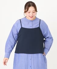 OLECA05149 eur3(エウルキューブ) 【大きいサイズ】ビスチェ×シャツワンピースセット ブルー(55)