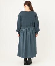 OLECA08129 eur3(エウルキューブ) 【大きいサイズ】シャーリングコンビワンピース グリーン(35)