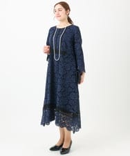 OLEDA09249 eur3(エウルキューブ) 【大きいサイズ】イレヘムレースドレス ネイビー(57)