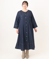 OLEDA10149 eur3(エウルキューブ) 【WEB先行販売】【大きいサイズ】パイピングワンピース ネイビー(57)