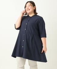 OLEEA14099 eur3(エウルキューブ) 【大きいサイズ】イレヘムチュニック ネイビー(57)