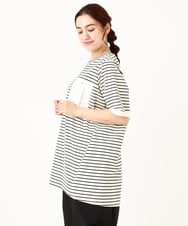 OLEIV41089 eur3(エウルキューブ) 【大きいサイズ】胸ポケット付きTシャツチュニック アイボリー(80)