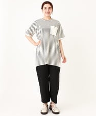 OLEIV41089 eur3(エウルキューブ) 【大きいサイズ】胸ポケット付きTシャツチュニック アイボリー(80)